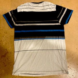 Striped white blue and black T- Shirt